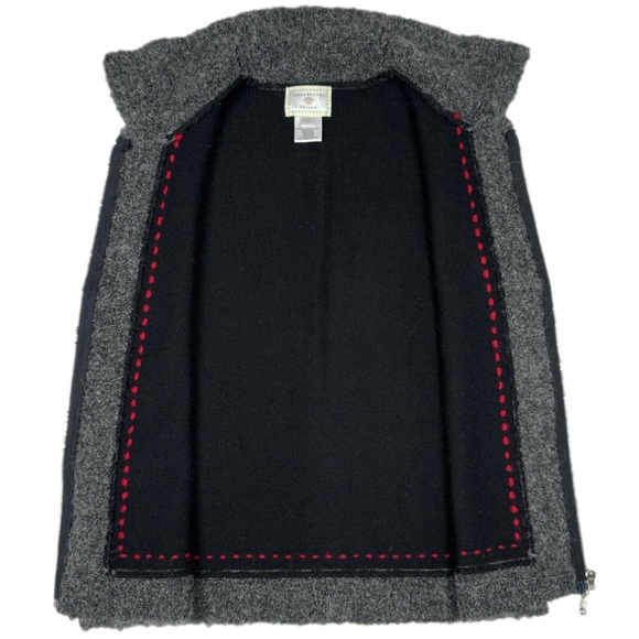 SUSAN BRISTOL Wool/Alpaca Knit Blend Embroidered Detailed Zip-Up Vest - Picture 3 of 9
